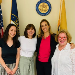 Stephanie, Laurie, Phoebe with Mikie Sherrill